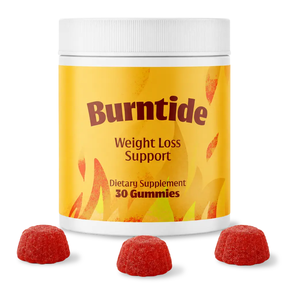 Burntide bottle beside dual-action ACV and BHB Salts gummies for healthy metabolism support